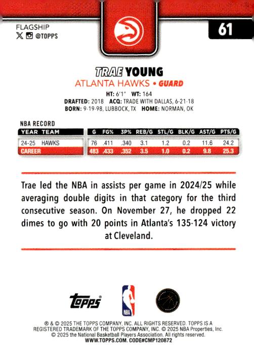 2025-26 Topps #61 Trae Young Green Holofoil /99