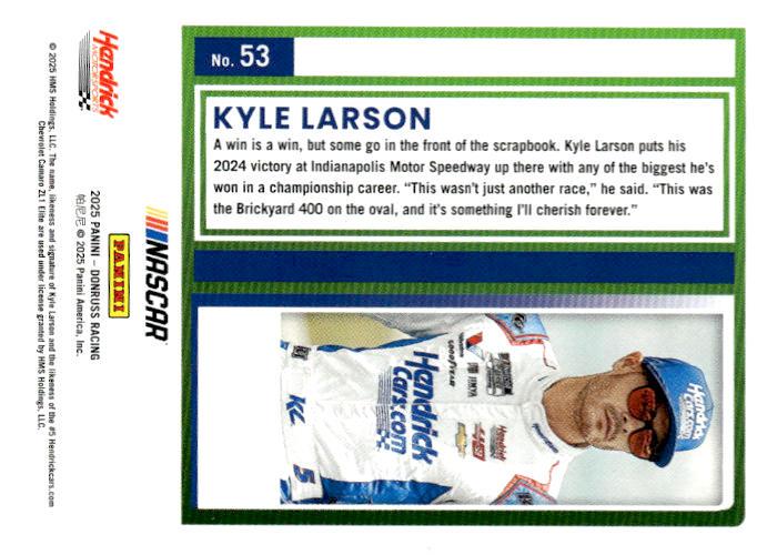 2025 Donruss #53 Kyle Larson Carolina Blue Laser #/99