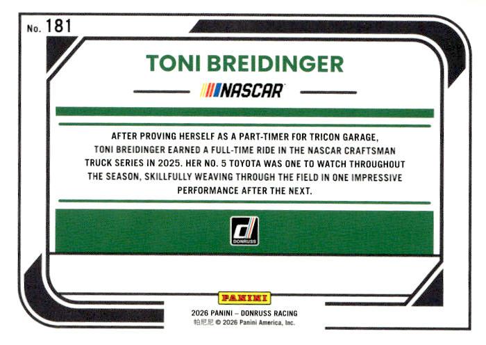 2026 Donruss #181 Toni Breidinger Red #/299