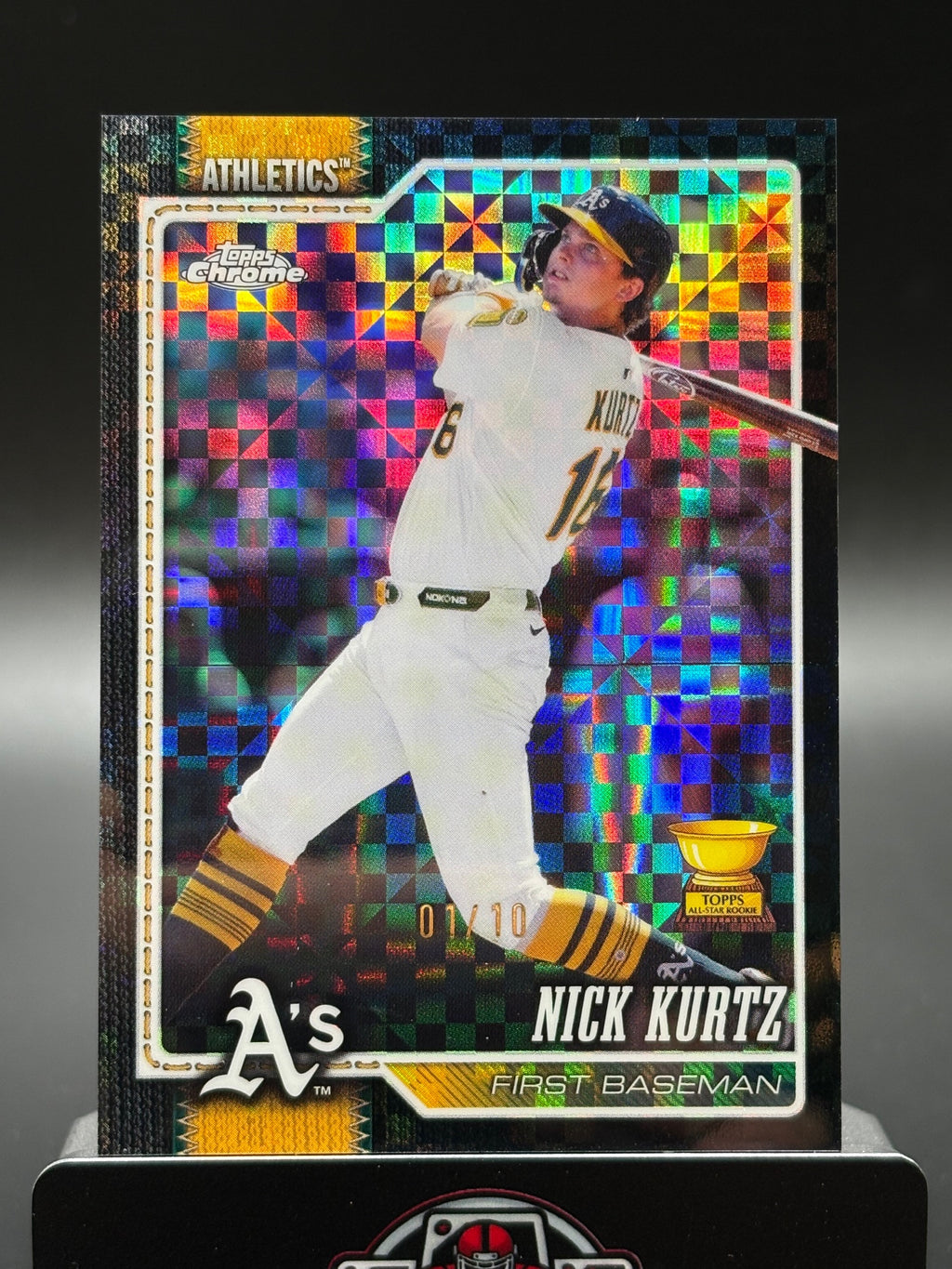 2026 Topps Chrome #250 Nick Kurtz Geometric Black X-Fractor 1/10