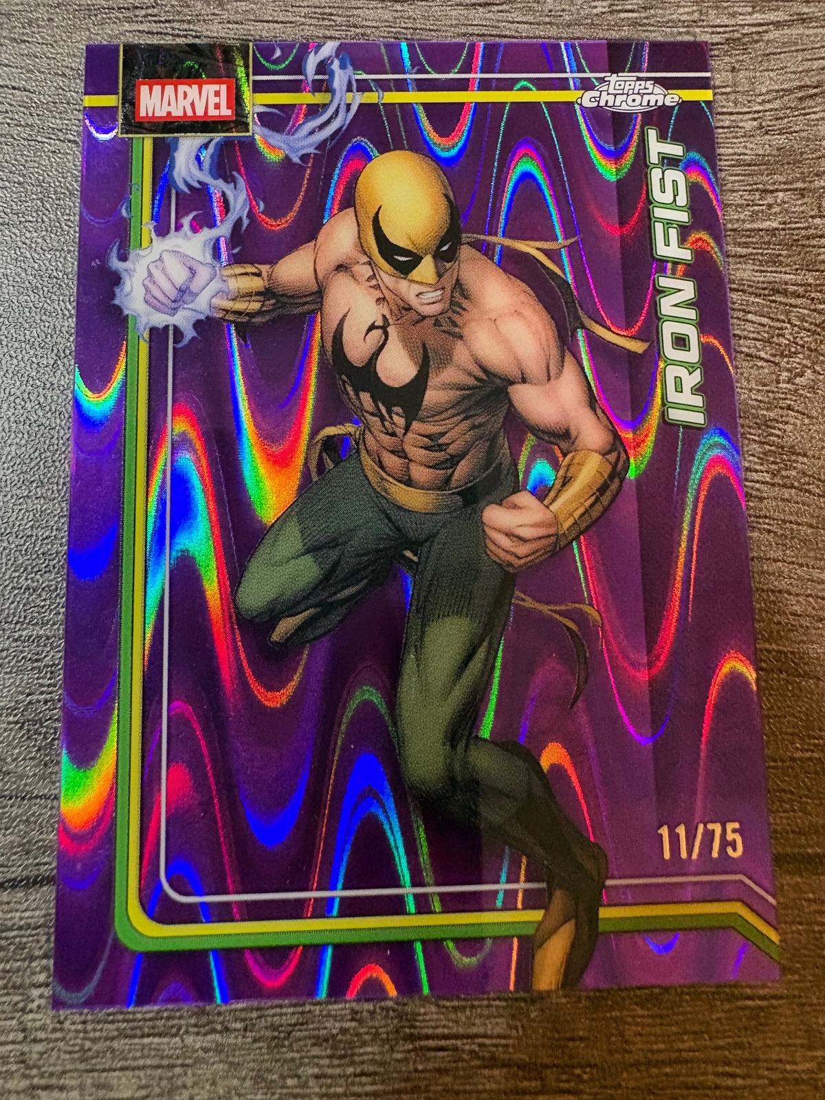 2026 Topps Chrome Marvel Comics #56 Iron Fist Purple RayWave Refractor /75