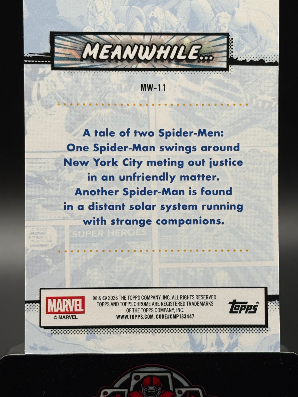 2026 Topps Chrome Marvel #MW-11 Spidey Goes Cosmic Black Refractor 4/10
