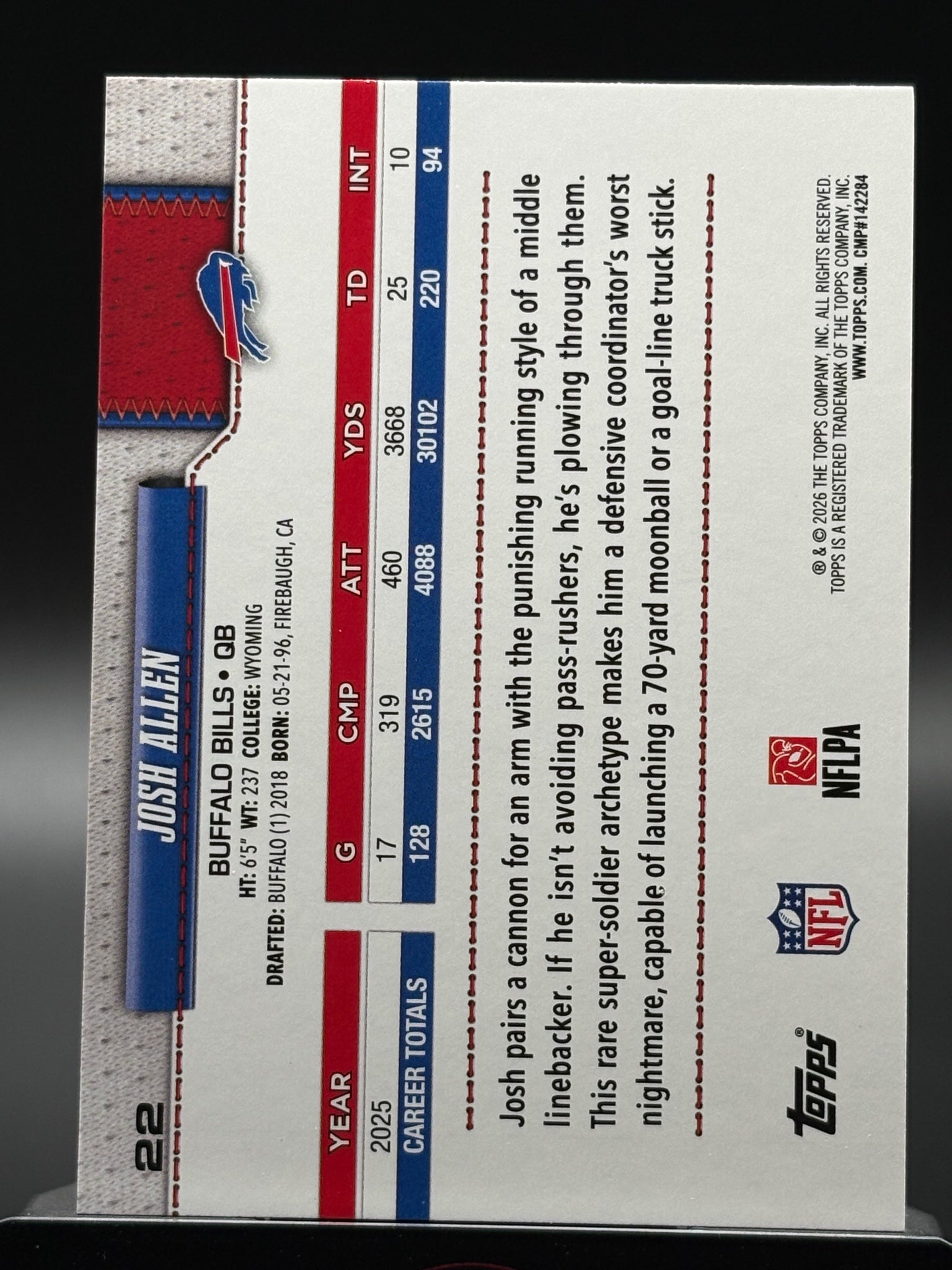 2026 Topps Flagship #22 Josh Allen Holo Foil