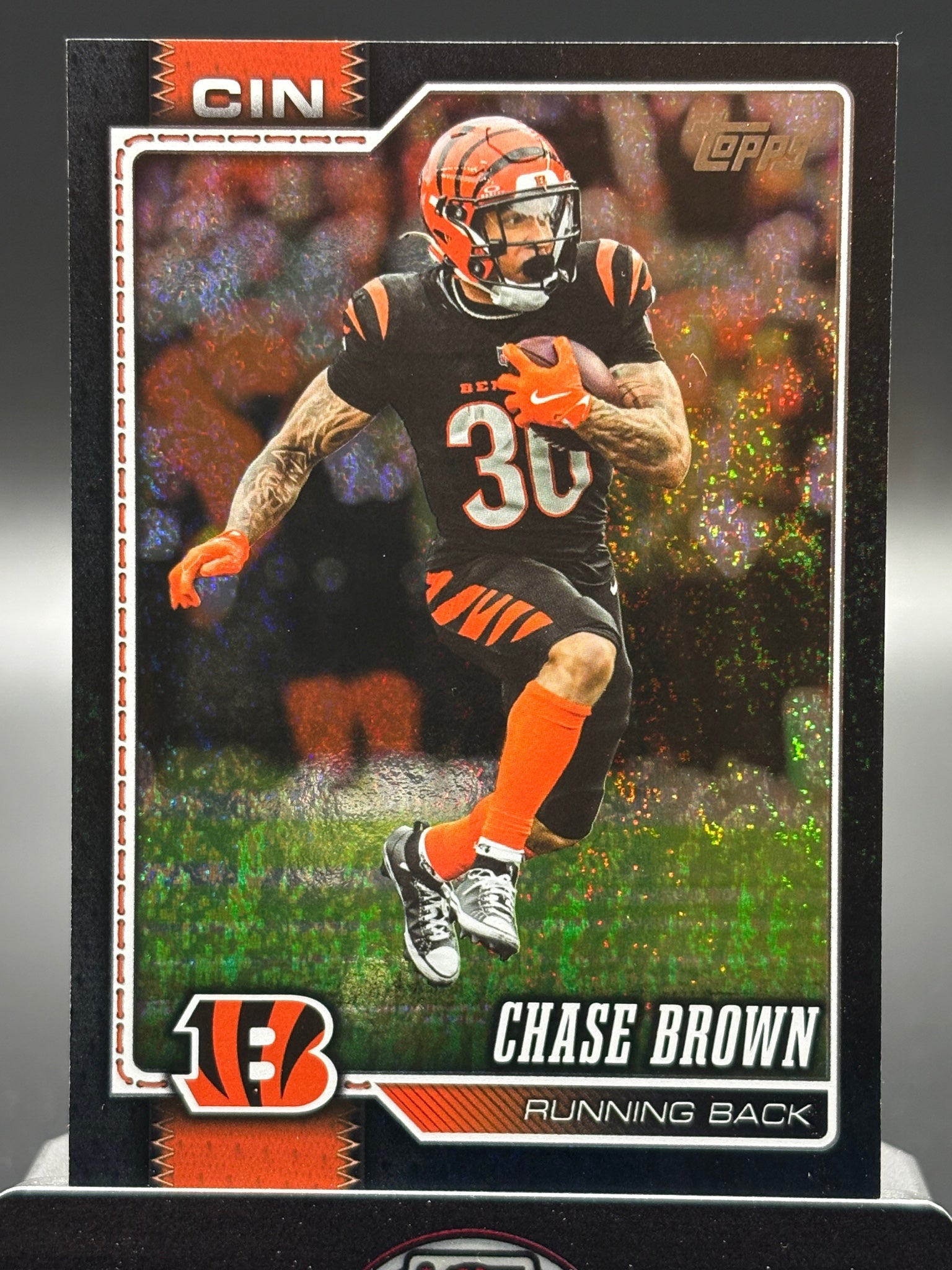 2026 Topps Flagship #42 Chase Brown Black Holo Foil #/10
