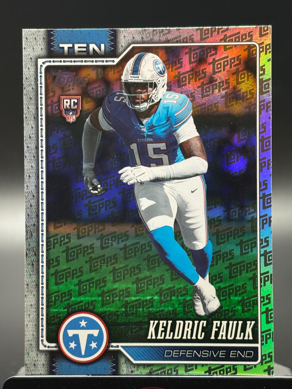 2026 Topps Flagship #344 Keldric Faulk Topps Logo Foilboard