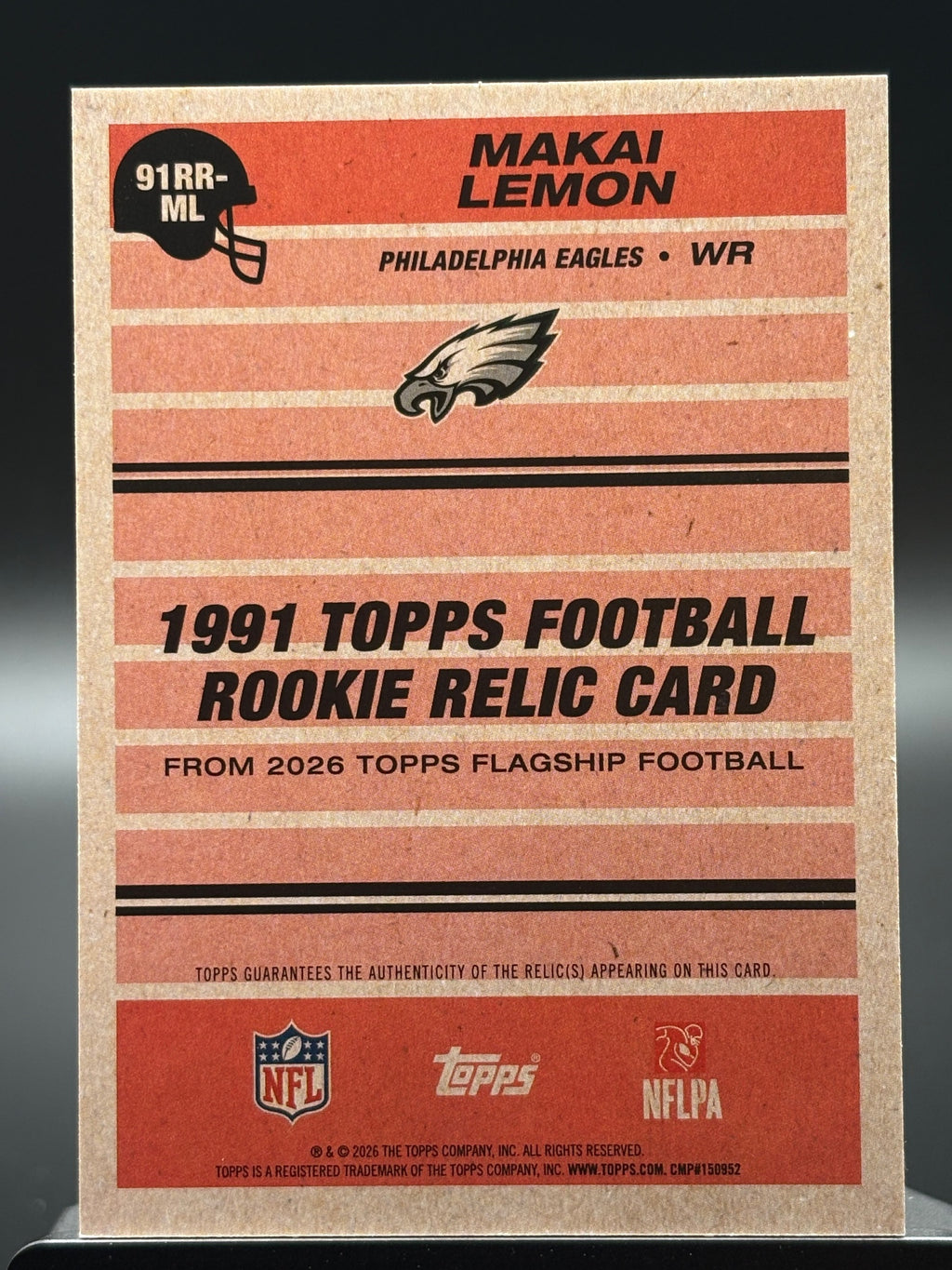 2026 Topps Flagship #91RR-ML Makai Lemon 1991 Topps Football Rookie Relics