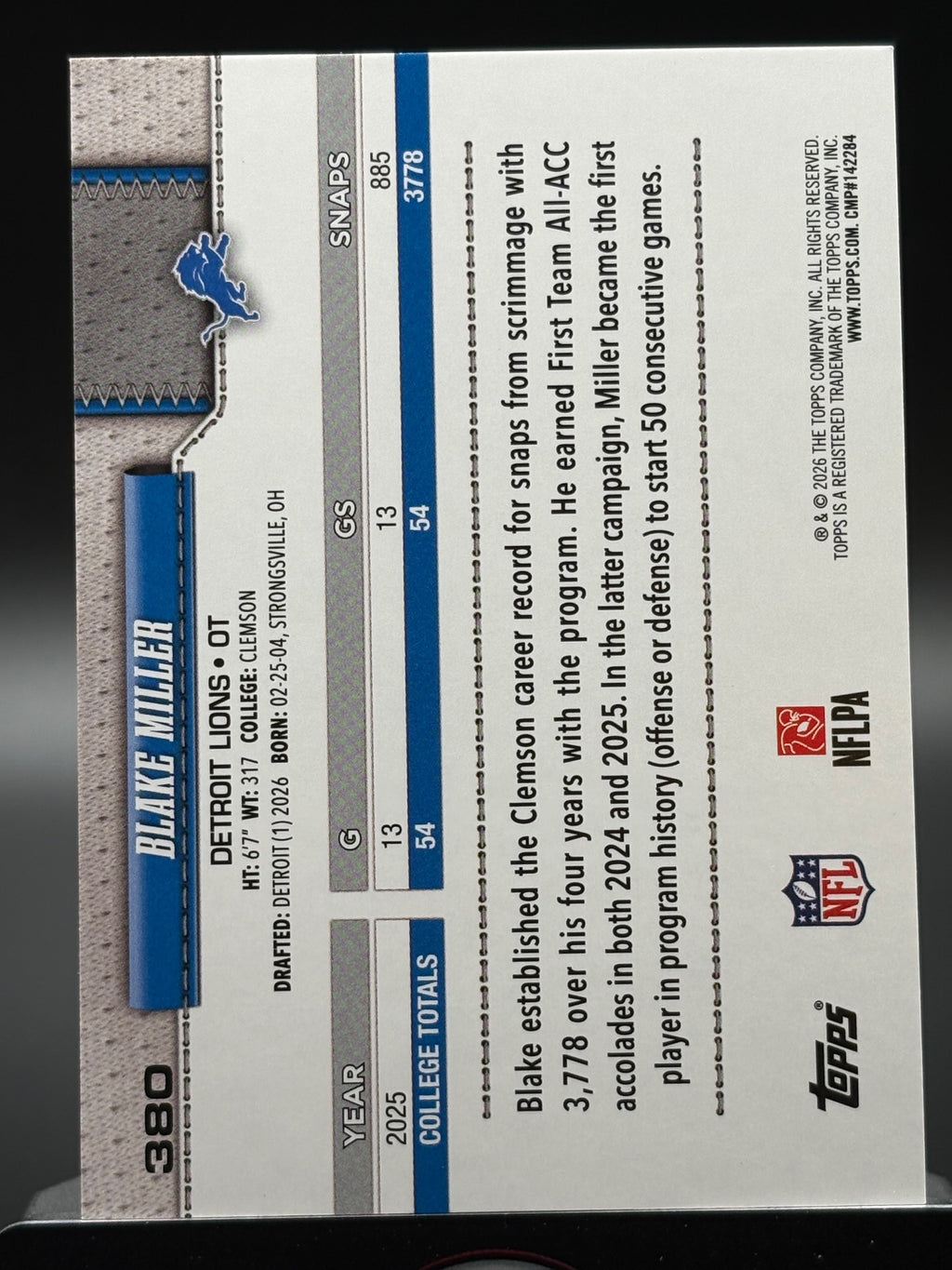 2026 Topps Flagship #380 Blake Miller Topps Logo Foilboard