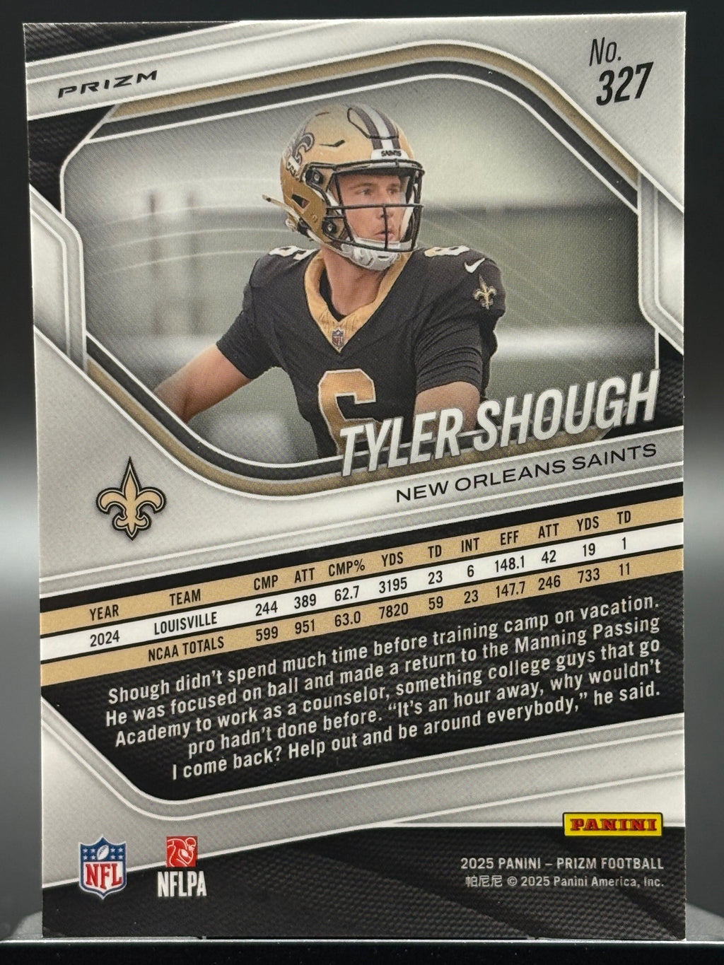 2025 Panini Prizm #327 Tyler Shough Green Wave