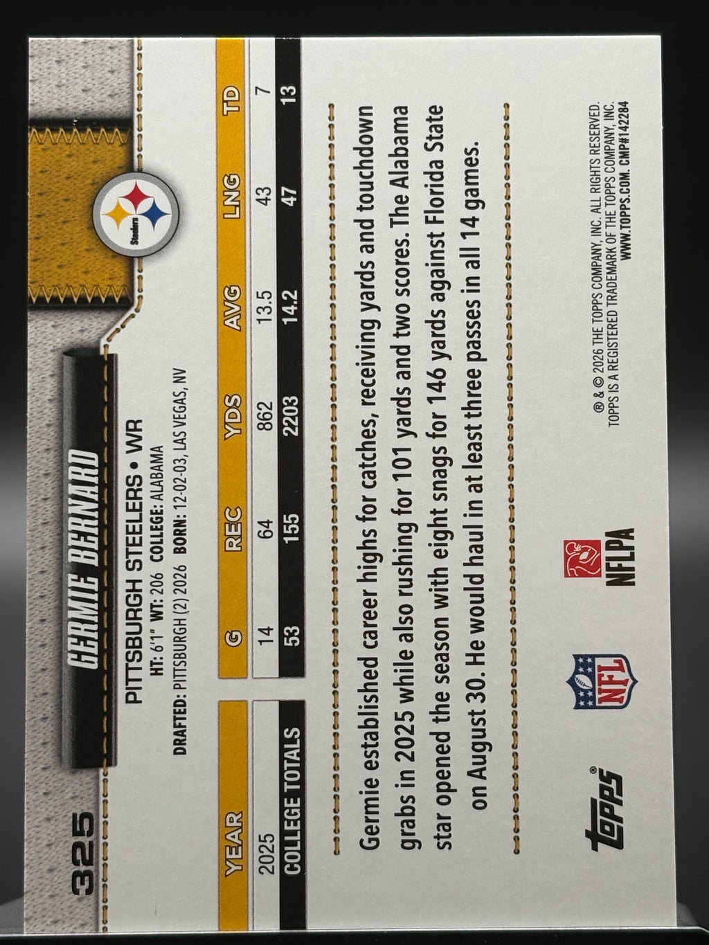 2026 Topps Flagship #325 Germie Bernard Diamante Foil