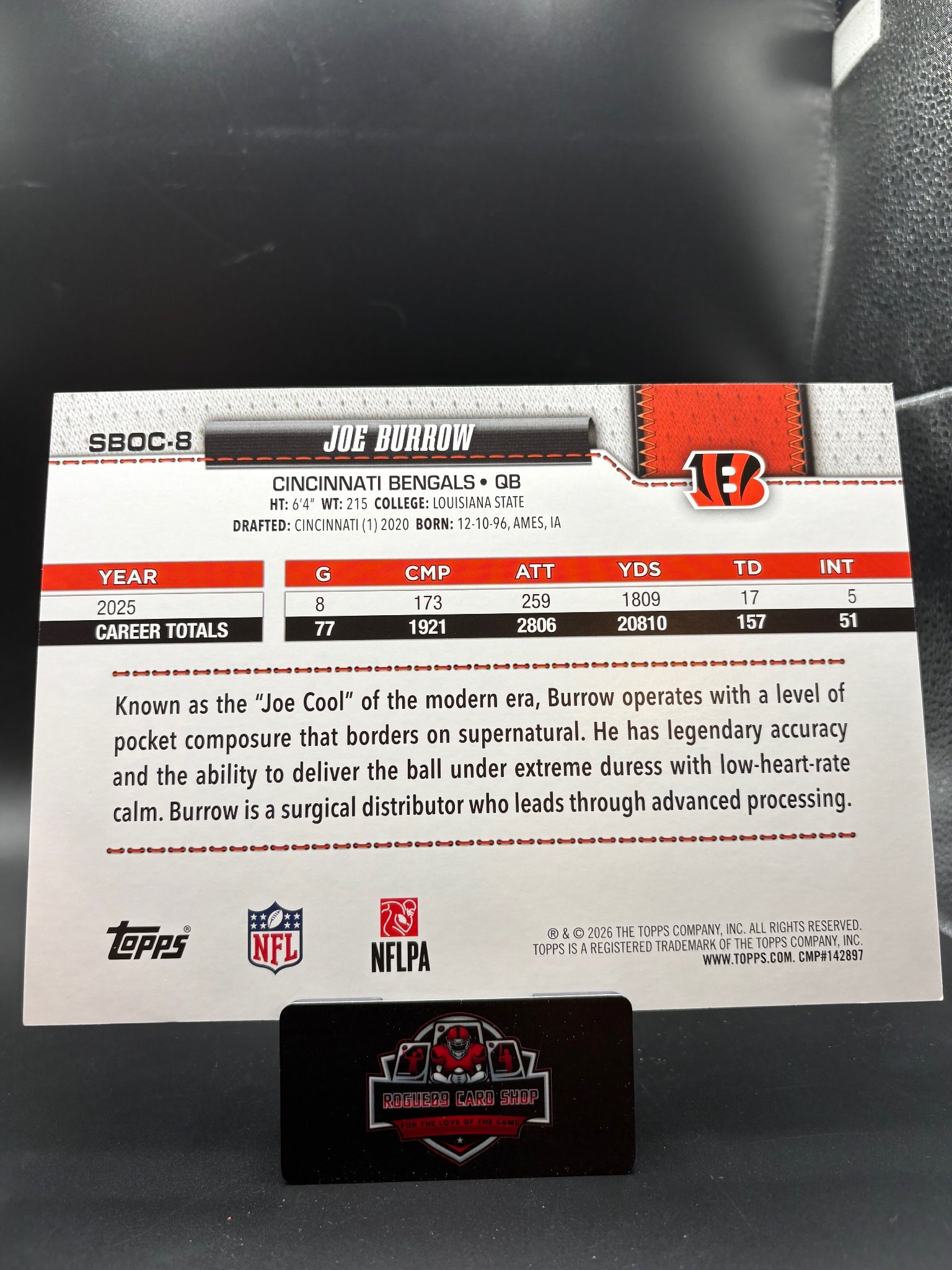 2026 Topps Flagship #SBOC-8 Joe Burrow Super Box Oversized 5x7