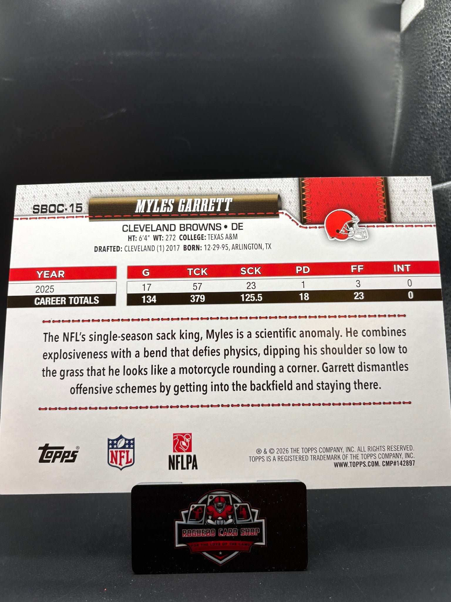 2026 Topps Flagship #SBOC-15 Myles Garrett Super Box Oversized 5x7