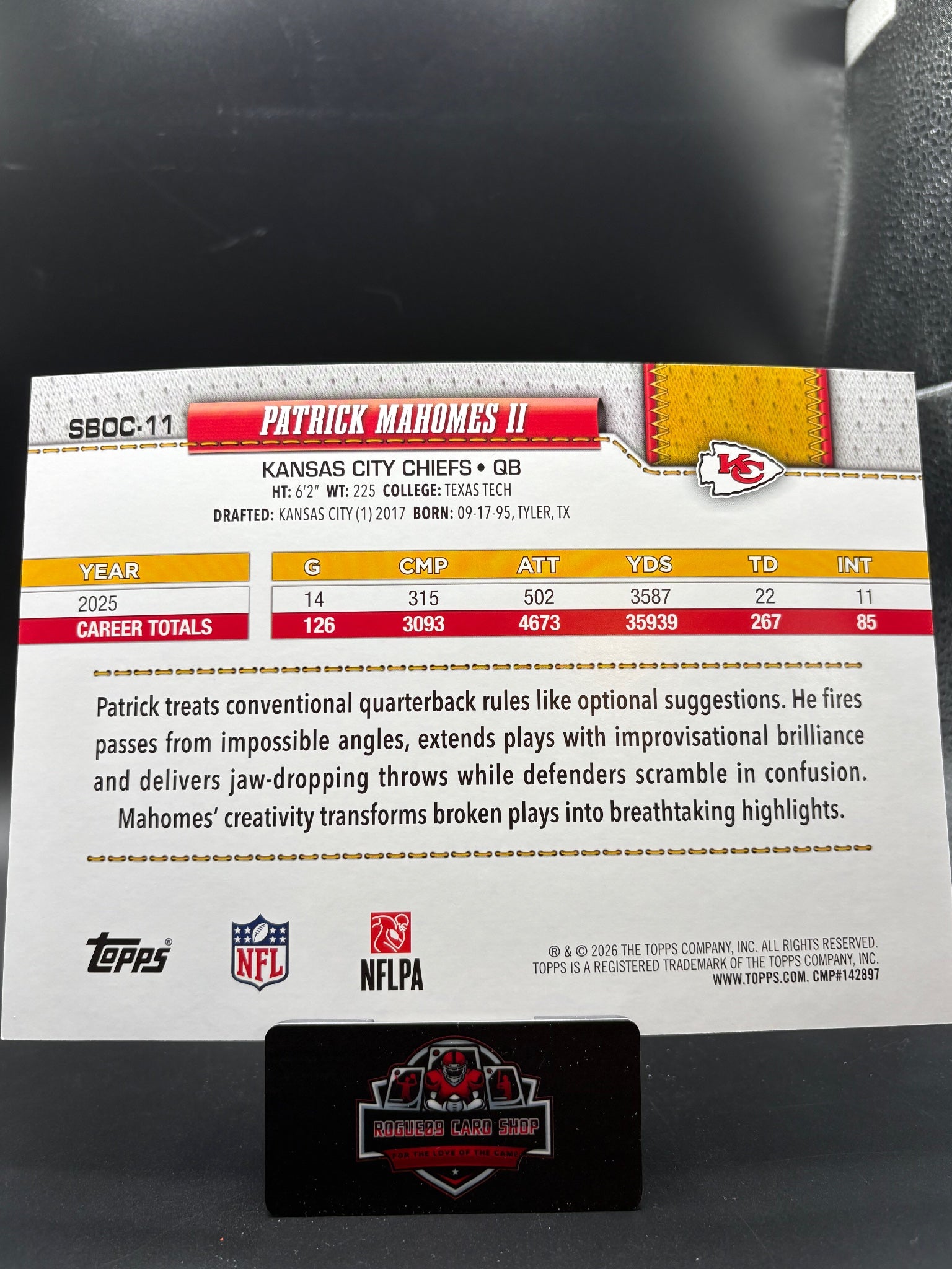 2026 Topps Flagship #SBOC-11 Patrick Mahomes II Super Box Oversized 5x7
