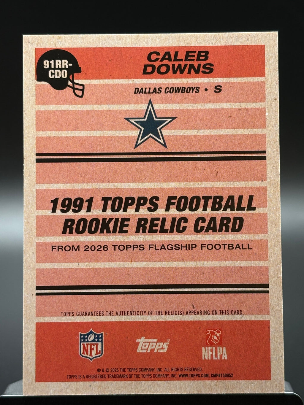 2026 Topps Flagship #91RR-CDO Caleb Downs 1991 Topps Football Rookie Relics