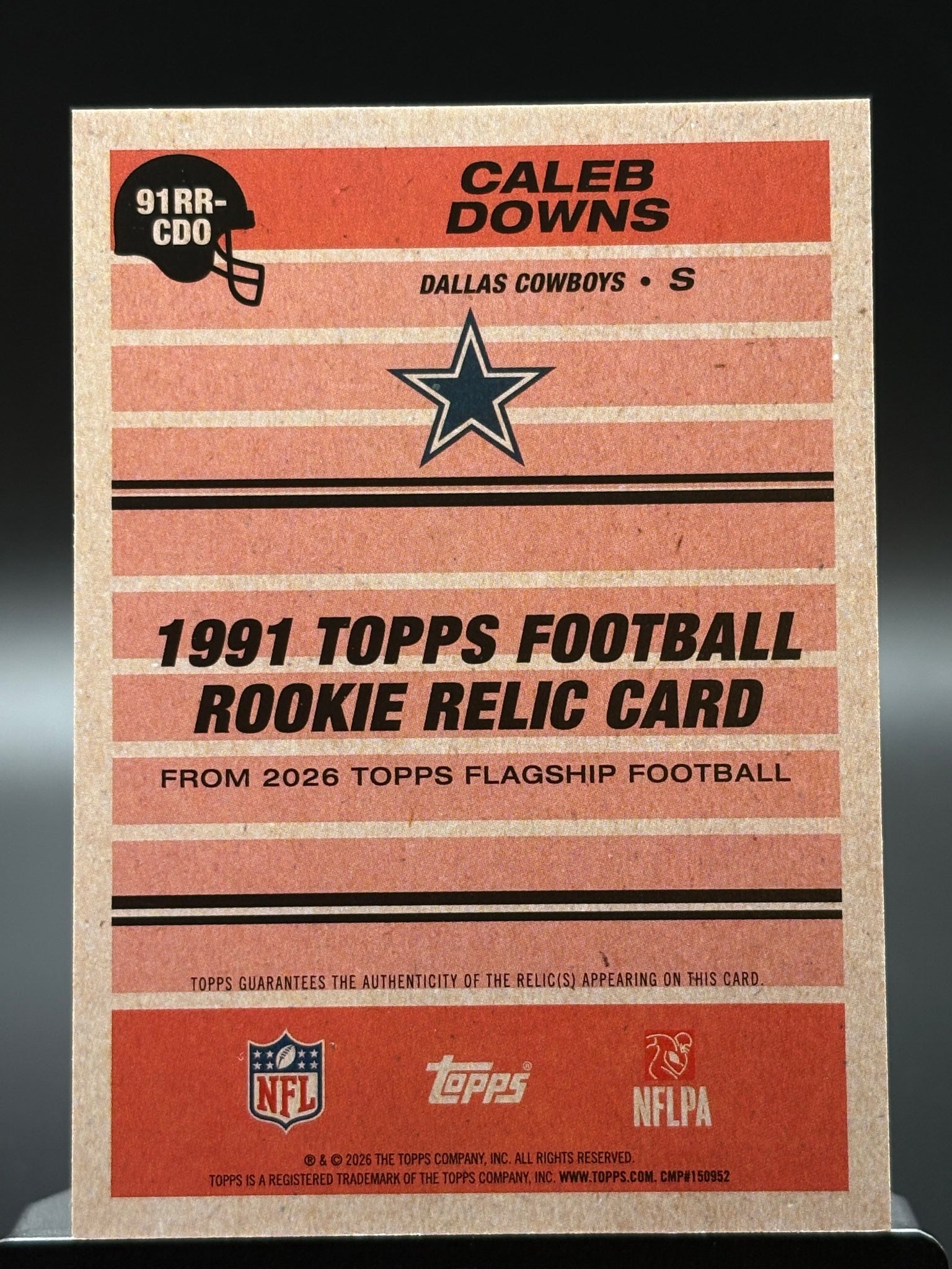 2026 Topps Flagship #91RR-CDO Caleb Downs 1991 Topps Football Rookie Relics