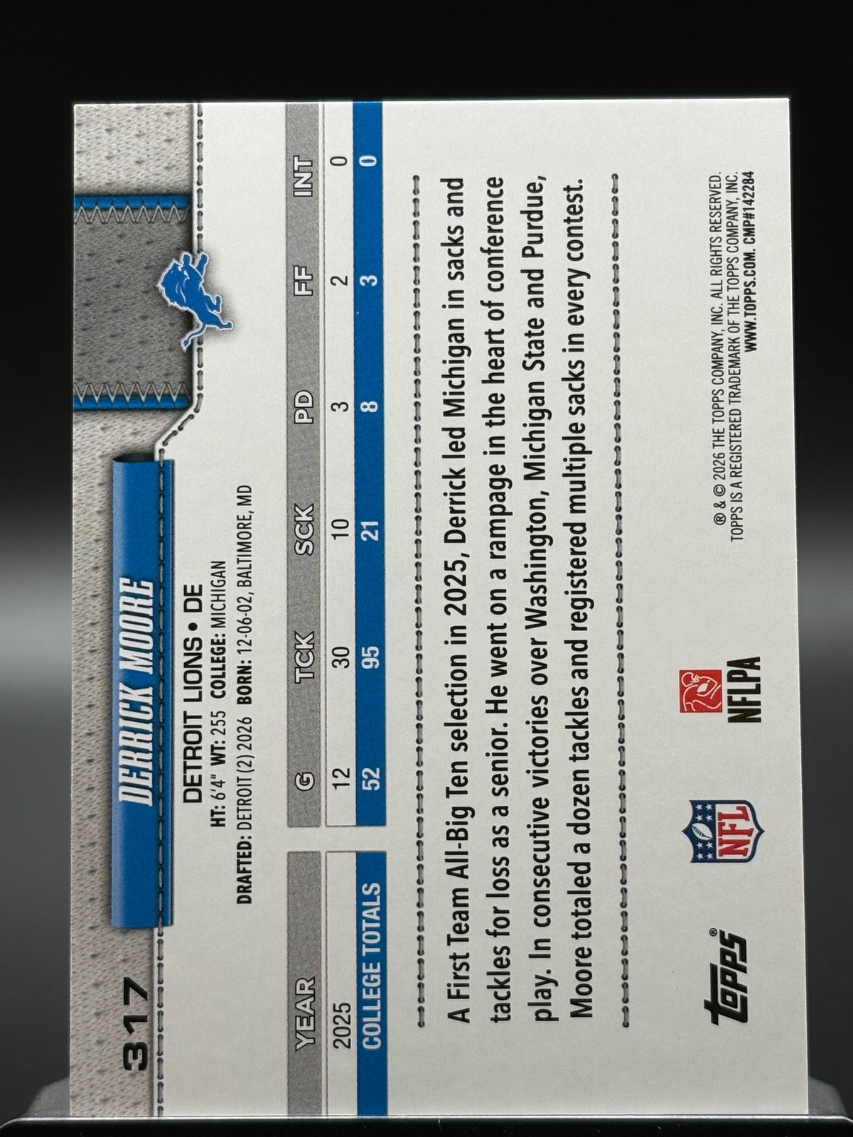 2026 Topps Flagship #317 Derrick Moore Silver Crackle Foil