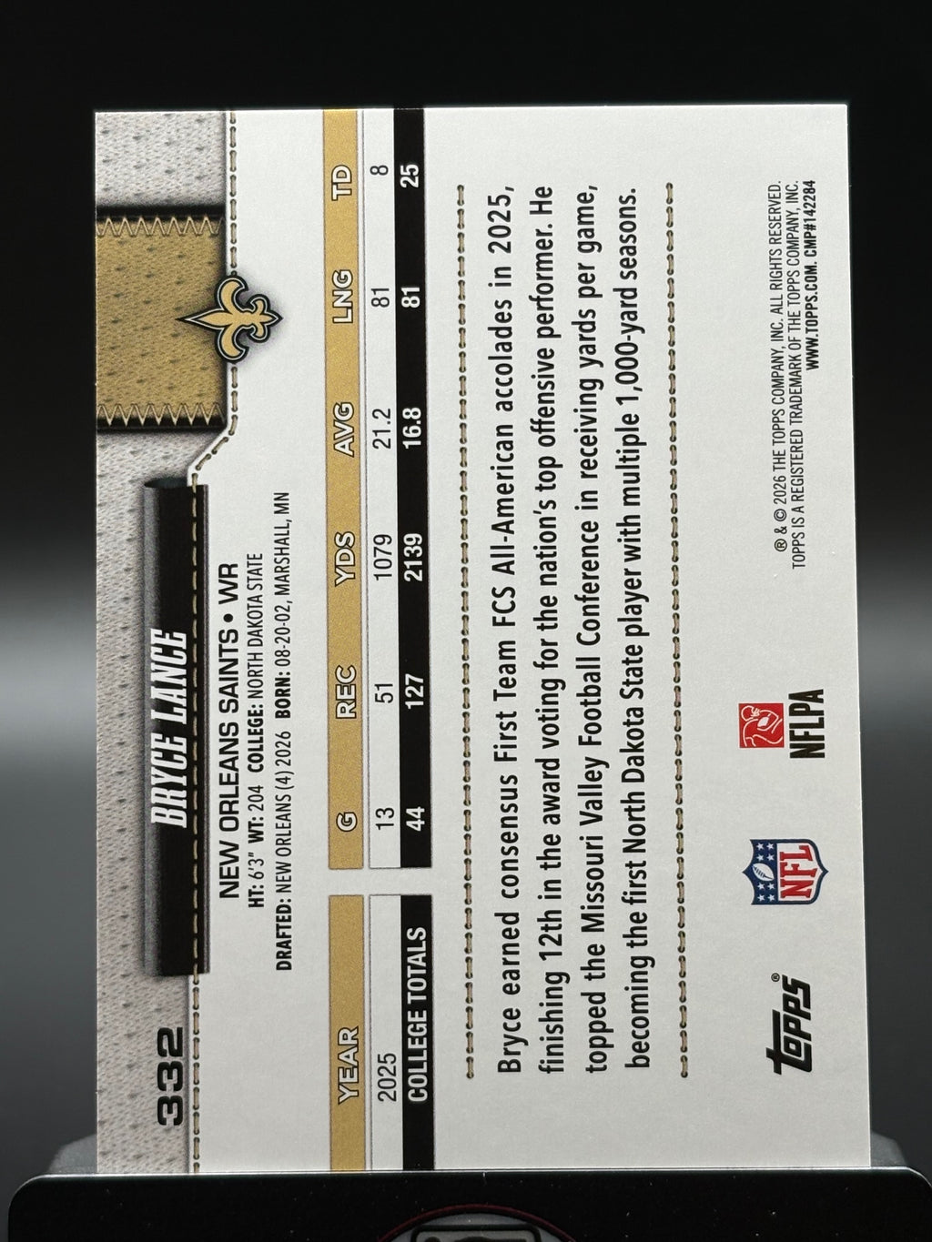 2026 Topps Flagship #332 Bryce Lance Silver Crackle Foil